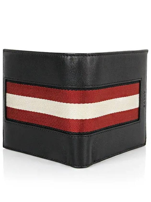 Brasai Stripe Leather Bifold Wallet Black 598428 22369 F100 - BALLY - BALAAN 3