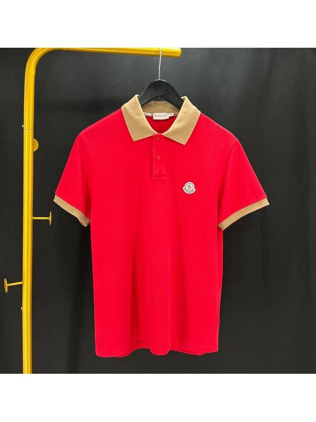 Short sleeve collared t shirt red M size - MONCLER - BALAAN 1