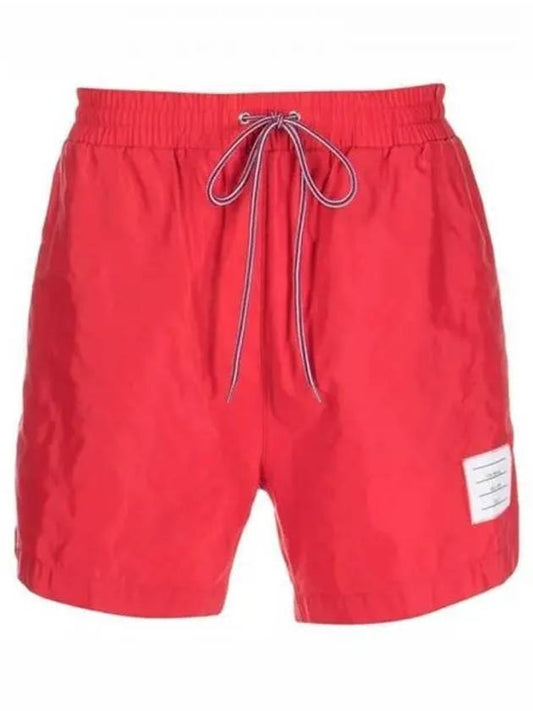 Men's Drawstring Waist Swim Shorts Red - THOM BROWNE - BALAAN 2