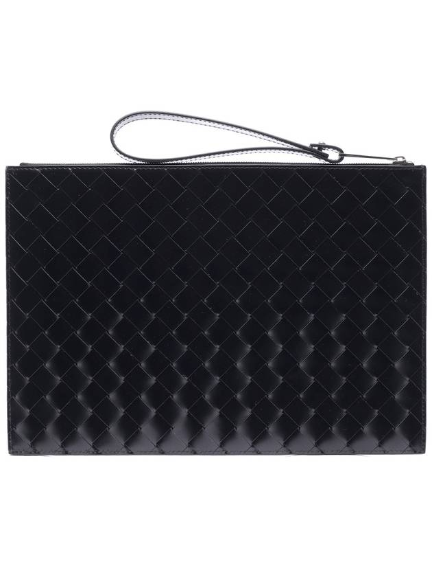 Intrecciato Medium Clutch Bag Black - BOTTEGA VENETA - BALAAN 5