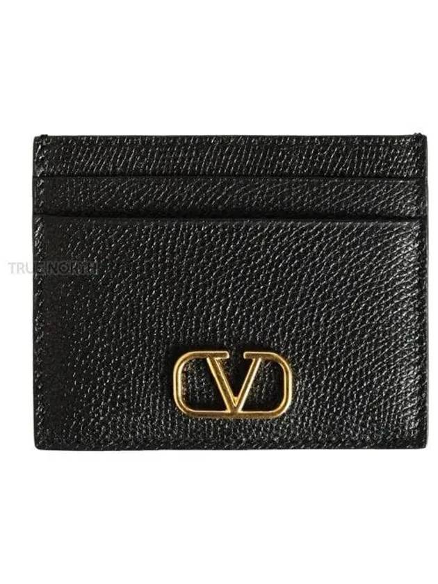 V Logo Signature Card Wallet Black - VALENTINO - BALAAN 2