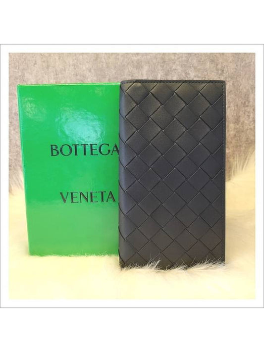 Intrecciato Leather Slim Long Wallet Black - BOTTEGA VENETA - BALAAN 2