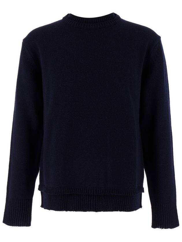 Back Stitch Elbow Patch Knit Top Navy - MAISON MARGIELA - BALAAN 2