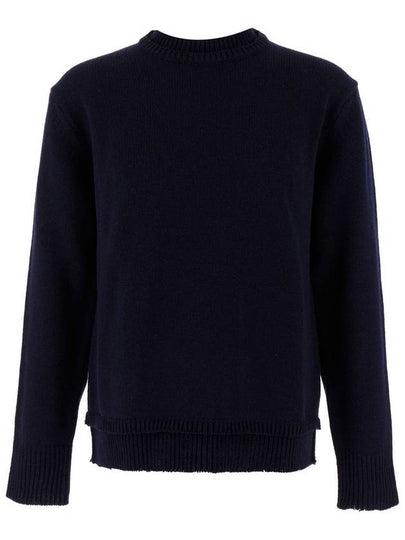 Back Stitch Elbow Patch Knit Top Navy - MAISON MARGIELA - BALAAN 2