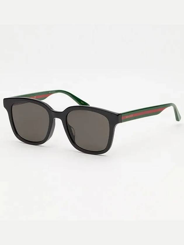 Eyewear Three Stripes Horn Rim Asian Fit Sunglasses Black - GUCCI - BALAAN 9