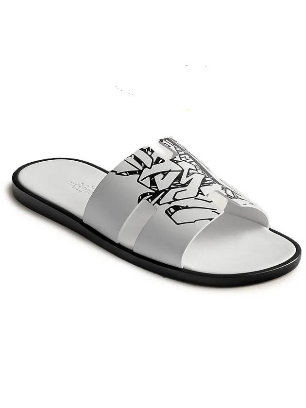 Men's Izmir Graffiti Sandals White - HERMES - BALAAN 2