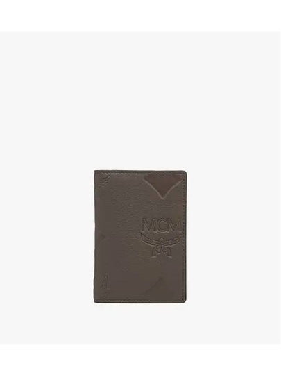 Maxi Monogram Leather Card Wallet Grey - MCM - BALAAN 2