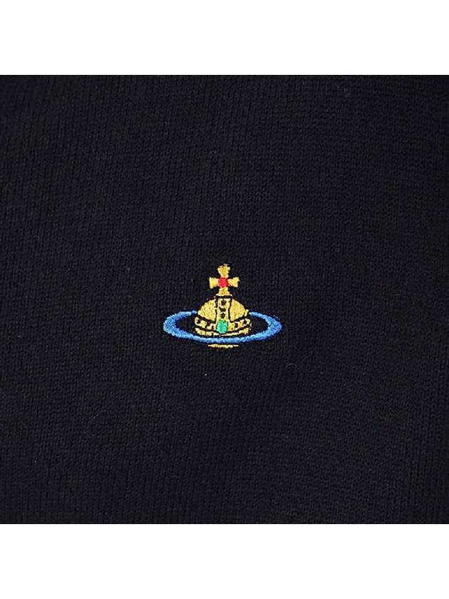 Logo Embroided Button Wool Cardigan Navy - VIVIENNE WESTWOOD - BALAAN 5