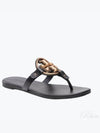 Women's Metal Miller Soft Flip Flops Black - TORY BURCH - BALAAN 2