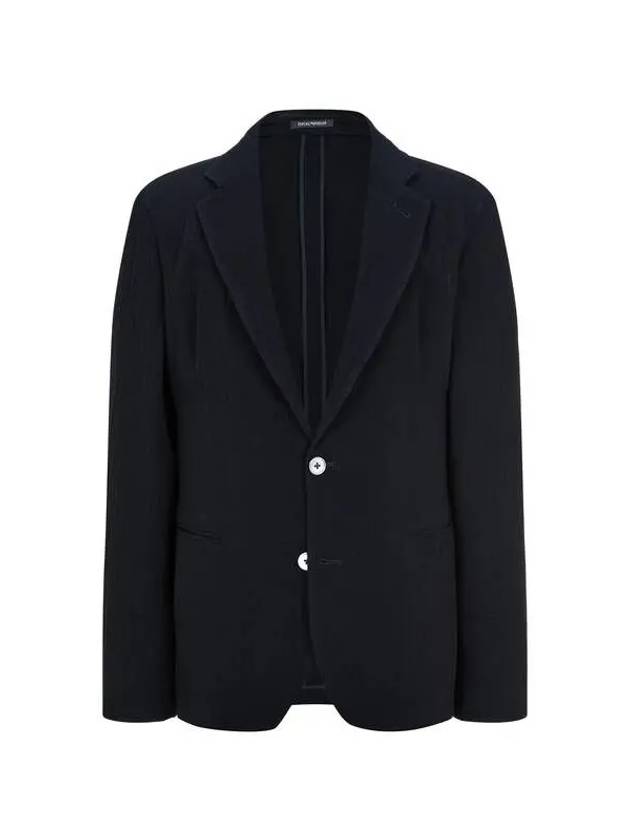 Men s Textured See through Wool Single Jacket Black 271713 - EMPORIO ARMANI - BALAAN 1