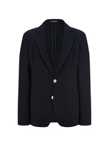 Men s Textured See through Wool Single Jacket Black 271713 - EMPORIO ARMANI - BALAAN 1