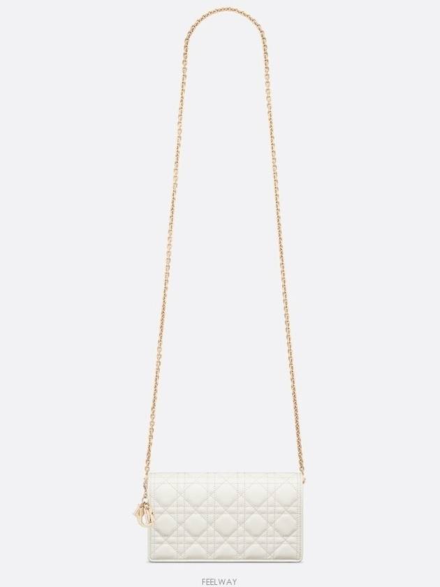 Lady Cannage Lambskin Chain Pouch Bag Latte - DIOR - BALAAN 9