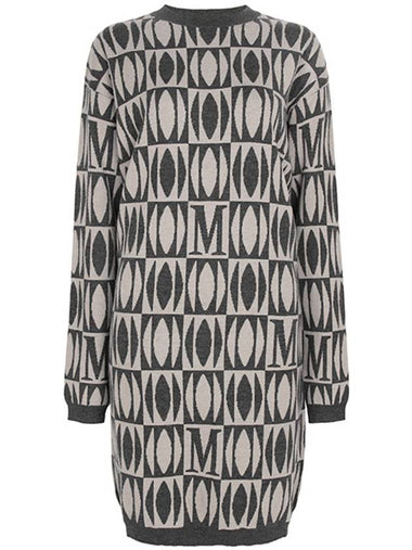 medium gray Tony jacquard wool cashmere knit dress 016 00021 - MAX MARA - BALAAN 1