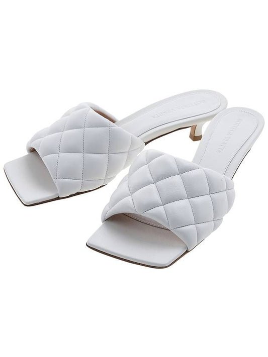 Padded Sandal Heels Optic White - BOTTEGA VENETA - BALAAN.