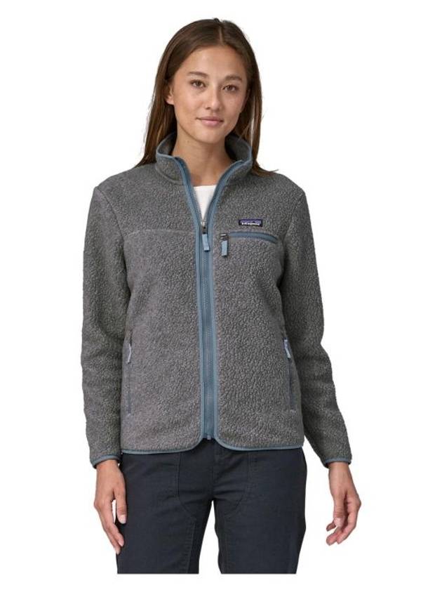 Women's Retro Pile Fleece Zip-up Jacket Salt Grey - PATAGONIA - BALAAN 3