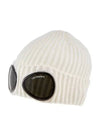 Goggle Detail Ribbed Beanie White - CP COMPANY - BALAAN 5