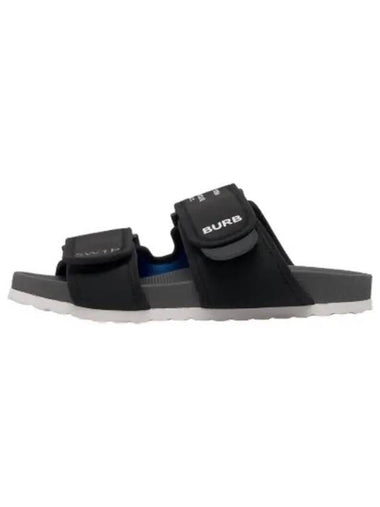 Horseferry strap slide black slippers - BURBERRY - BALAAN 1