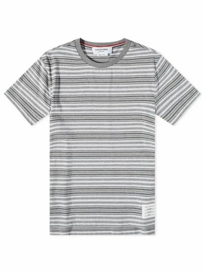 Men's Striped Midweight Jersey Short Sleeve T-Shirt Grey - THOM BROWNE - BALAAN 2