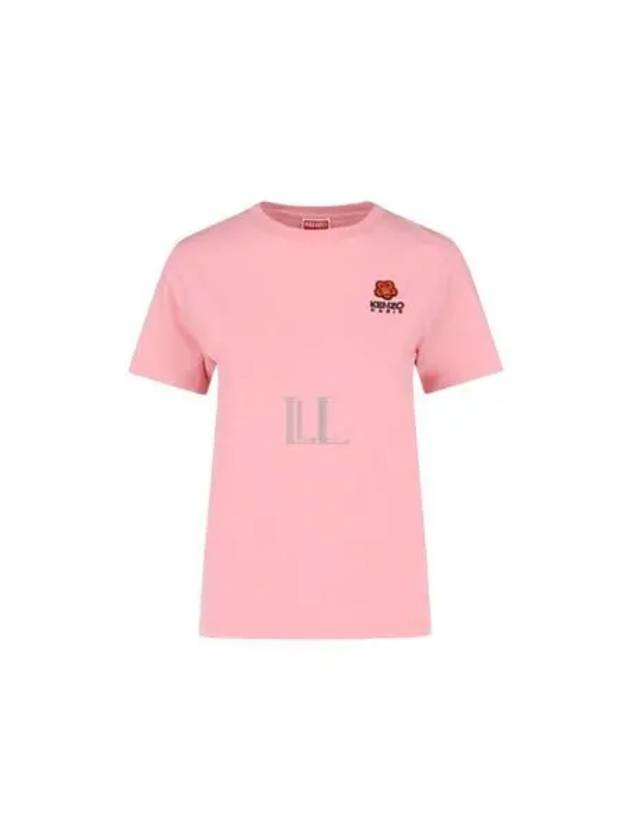 Boke Flower Logo Embroidery Short Sleeve T Shirt Pink - KENZO - BALAAN 2