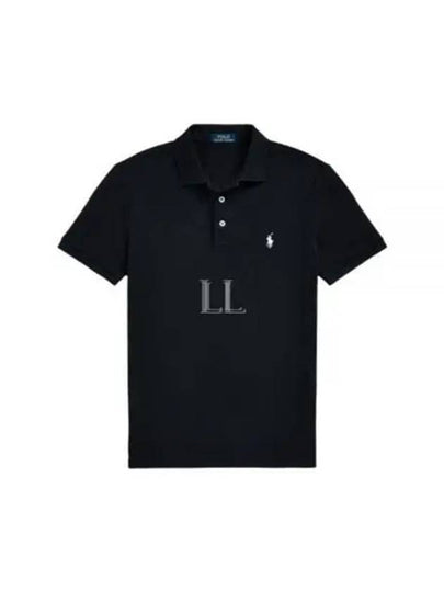 Polo Pony Motif  Polo Shirt Black - POLO RALPH LAUREN - BALAAN 2