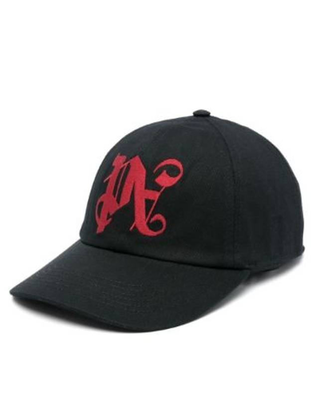 Embroidered monogram ball cap black - PALM ANGELS - BALAAN 2