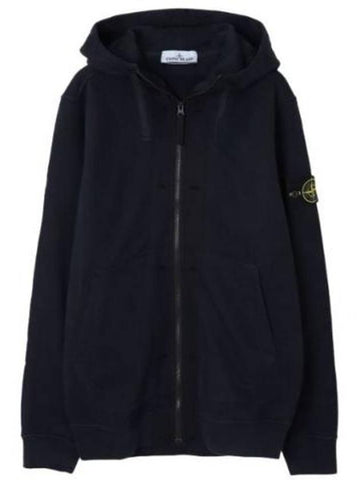 Brushed cotton fleece hooded zip-up regular fit - STONE ISLAND - BALAAN 1