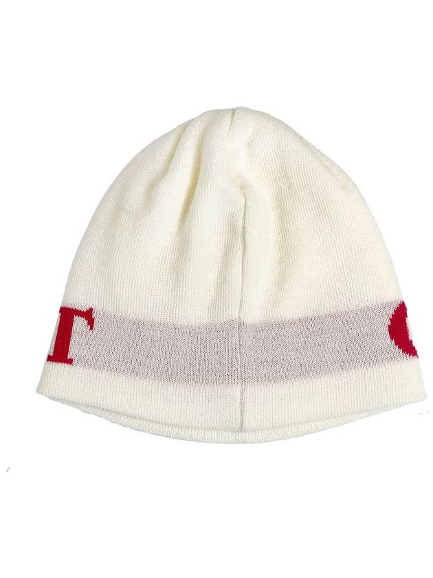 Logo Jacquard Beanie Ivory - CASEALOT - BALAAN 3