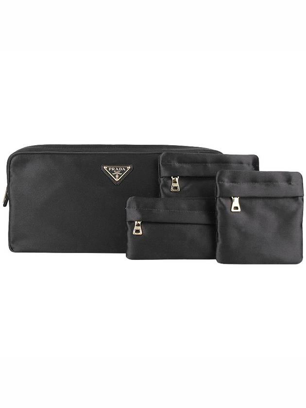 Triangle Logo Silk Satin Pouch Bag - PRADA - BALAAN 3