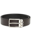 Gancini Reversible Adjustable Leather Belt Dark Brown - SALVATORE FERRAGAMO - BALAAN 3