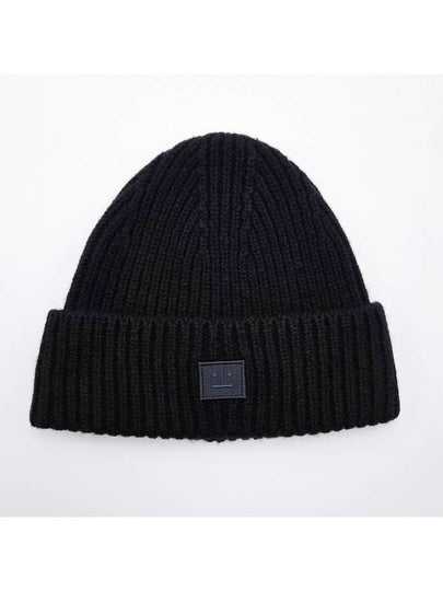 Kids Mini Face Knit Beanie Black - ACNE STUDIOS - BALAAN 2