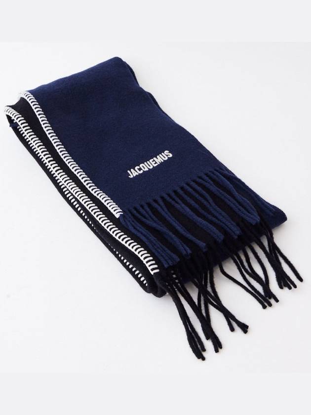 L'Echarpe Pampero Double Scarf Black - JACQUEMUS - BALAAN 3