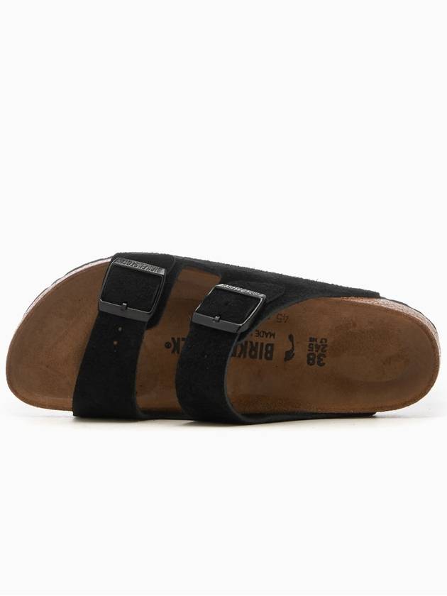 Arizona Suede Leather Slippers Black - BIRKENSTOCK - BALAAN 4