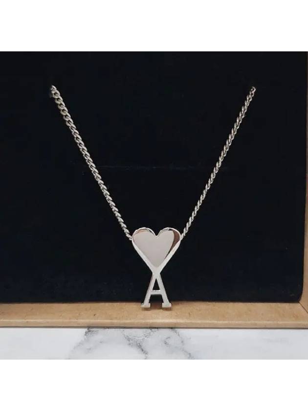 heart logo pendant chain necklace 41342545 1095719 - AMI - BALAAN 1