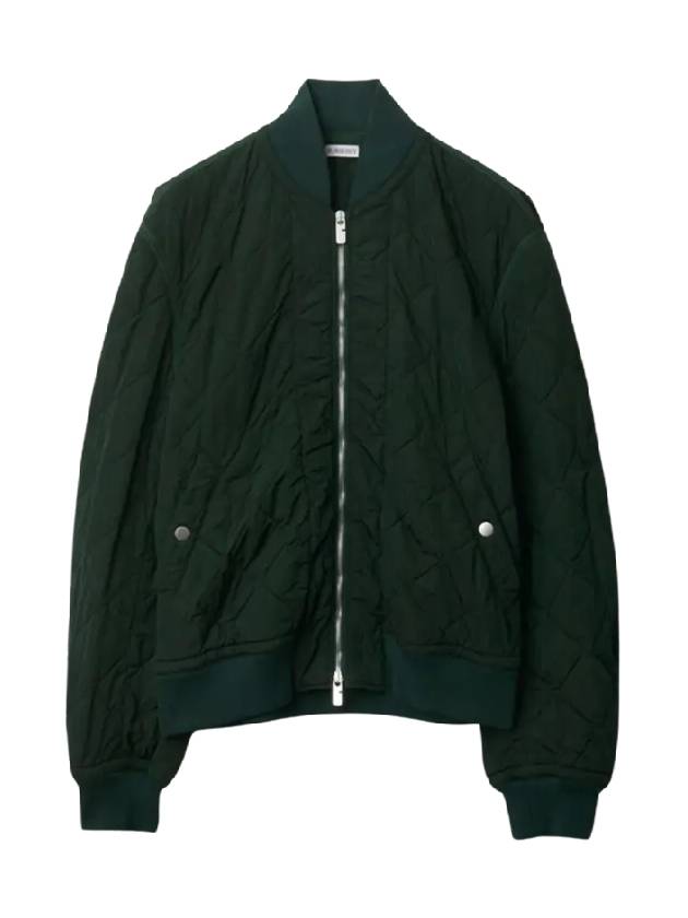 Quilted Zip-Up Bomber Jacket Green - BURBERRY - BALAAN 3