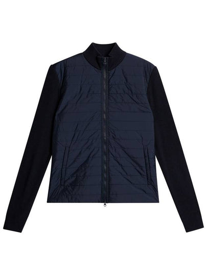 Women's Wren Knitted Hybrid Zip-Up Jacket Navy - J.LINDEBERG - BALAAN 2