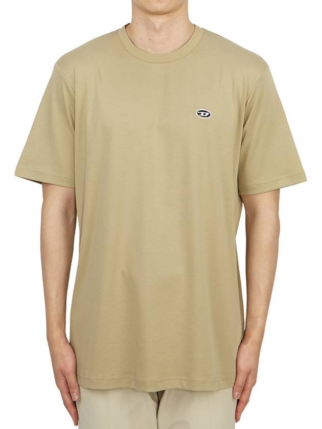 T Just Doval PJ Oval D Patch Short Sleeve T Shirt Beige - DIESEL - BALAAN 4