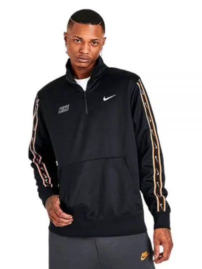 Men's NSW Repeat Half Zip Sweatshirt Black - NIKE - BALAAN 2