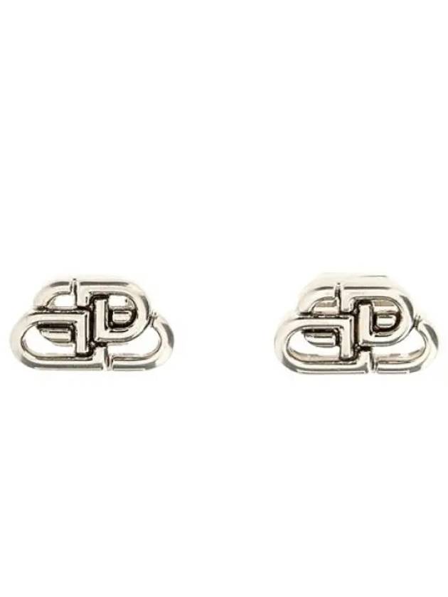 BB Logo Stud Earrings Silver - BALENCIAGA - BALAAN 2