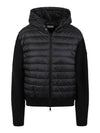 Women's Padded Wool Zip-Up Hooded Cardigan Black - MONCLER - BALAAN 1