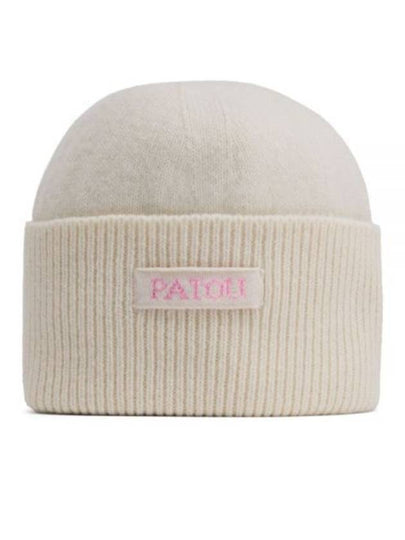 Logo Patch Wool Cashmere Beanie White - PATOU - BALAAN 2