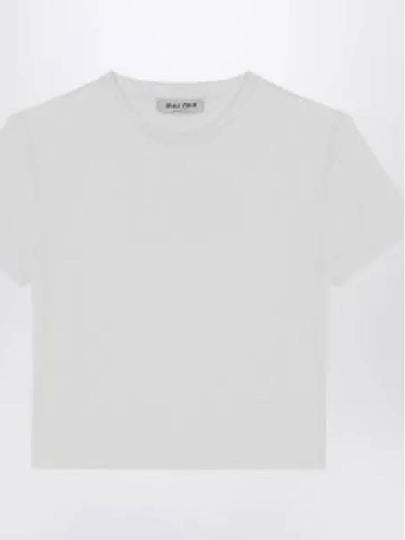 Logo Cropped Short Sleeve T-Shirt White - MIU MIU - BALAAN 2