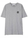 Slimfit Cotton Jersey Short Sleeve T-shirt Light Grey - STONE ISLAND - BALAAN 2