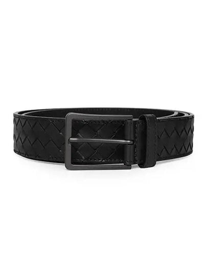 Intrecciato Leather Belt Black - BOTTEGA VENETA - BALAAN 2