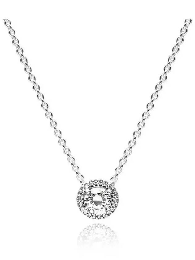 Women's Round Sparkle Halo Necklace Silver - PANDORA - BALAAN 5