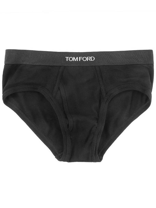 Men's Cotton Logo Waistband Briefs 2 Pack Black - TOM FORD - BALAAN 2