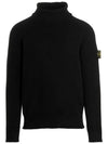 Logo Wappen Patch Cotton Turtleneck Black - STONE ISLAND - BALAAN 2