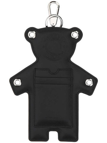 Bear Motif Lambskin Key Holder Black - BURBERRY - BALAAN 1