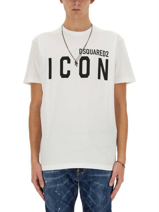 Men's Icon Short Sleeve T-Shirt White - DSQUARED2 - BALAAN 2