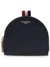 Pebble Grain Leather Coin Wallet Black - THOM BROWNE - BALAAN 1