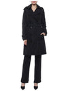 Detachable Hood Teffeta Kensington Trench Coat Black - BURBERRY - BALAAN 4